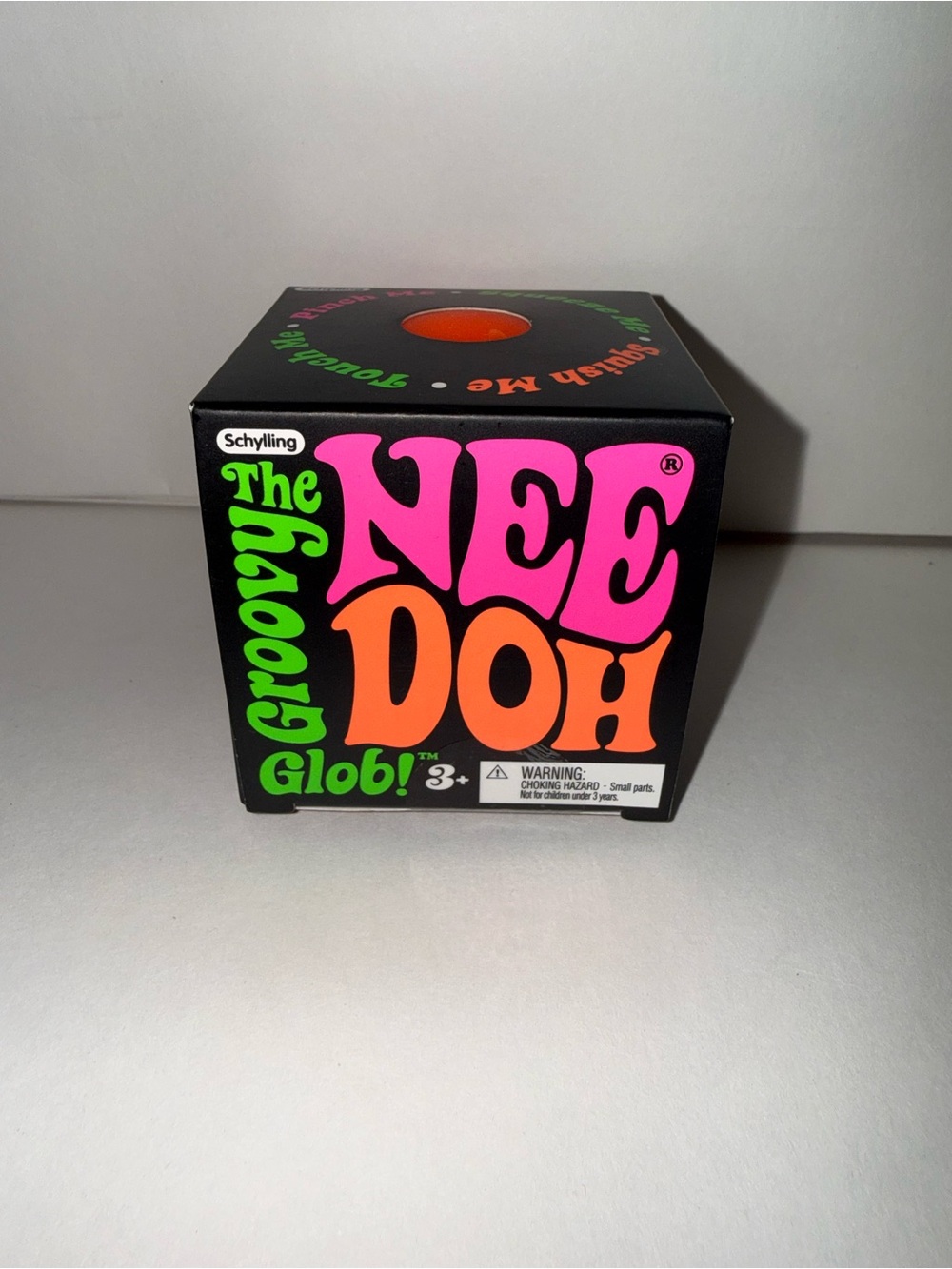Schylling Nee Doh Groovy Glob-Orange Squeeze Ball- Authentic NeeDoh, NEW